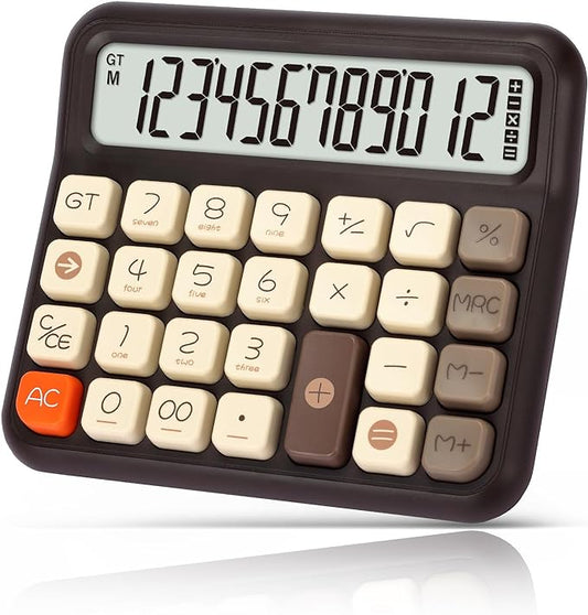 Pendancy Desk Calculator 12 Digit, Retro Cute Basic Calculator by Pendancy