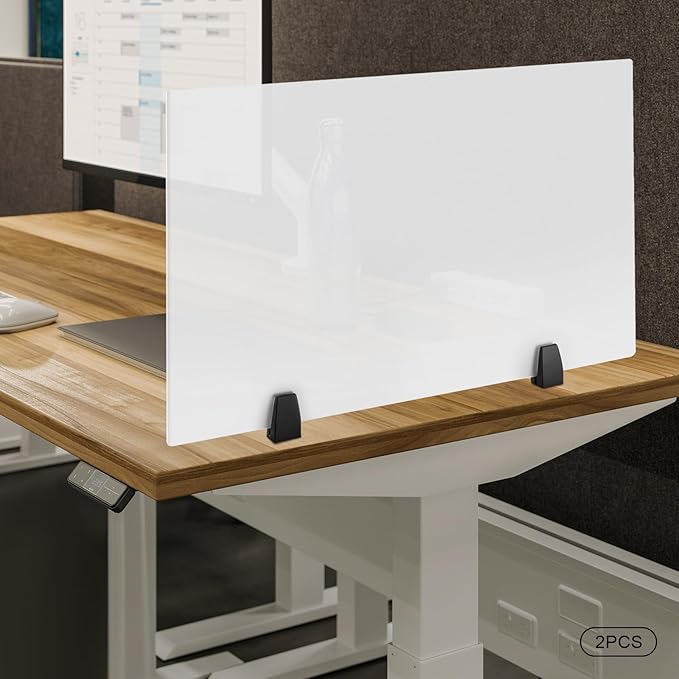 2 Pack Clamp-on Desk Privacy Panels, Frosted Acrylic Desk Dividers - Image 9
