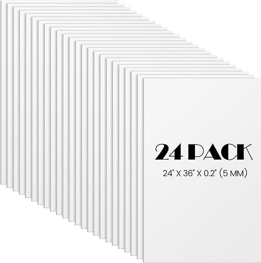 Elcoho 24 Pack White Foam Board, 24 x 36 Inch Acid-Free Foam Core Board by Elcoho