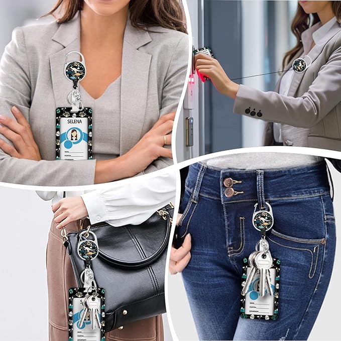 Cute Dinosaur Lanyards for Id Badges, Retractable ID Badge Holder - Image 3