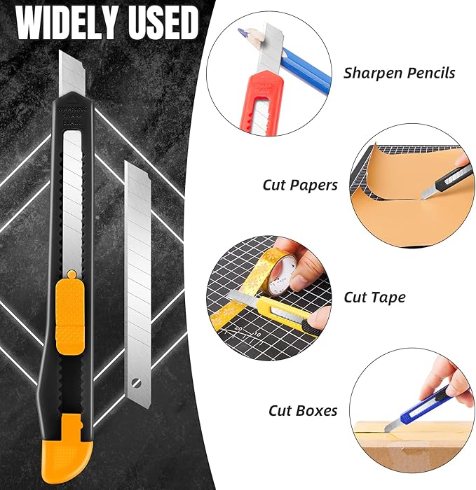 TIFICAL 16 Pack Box Cutter Retractable, 9mm Wide Utility Knife, Box Opener - Image 6