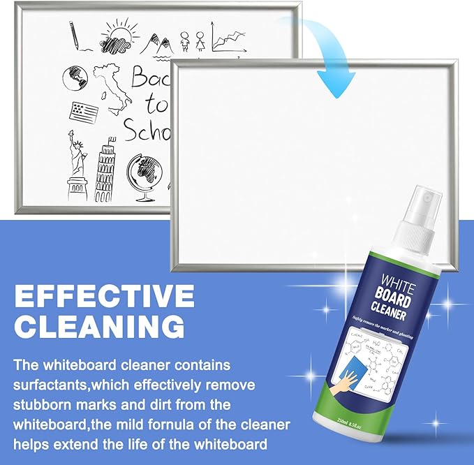 Dansib 10 Pack Non-Toxic Whiteboard Cleaner 8.5fl oz Dry Erase Board Cleaner - Image 4