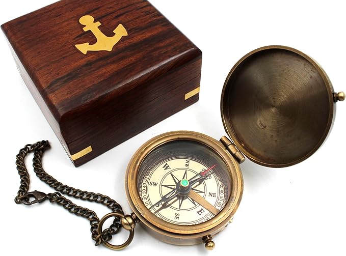 Be Strong and Courageous, Do Not Be Afraid Brass Engraved Compass - Image 4