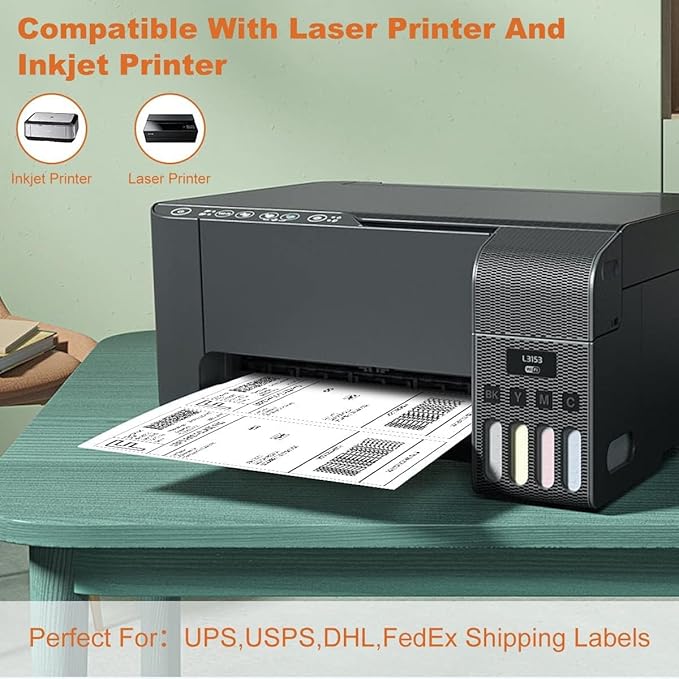 2000 Half Sheet Self Adhesive Shipping Labels - Image 4