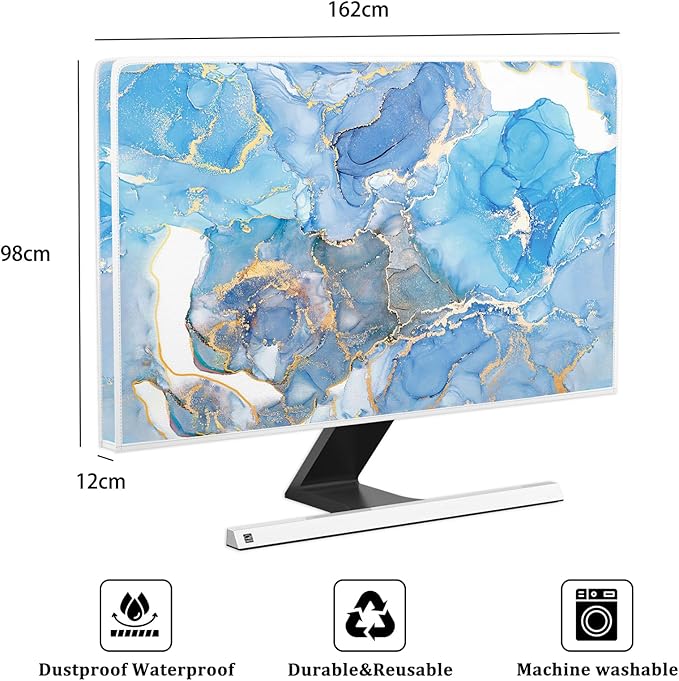 Baocicco Baby Blue Gold Marble Waterproof Screen TV Cover 70 Inch Modern - Image 2
