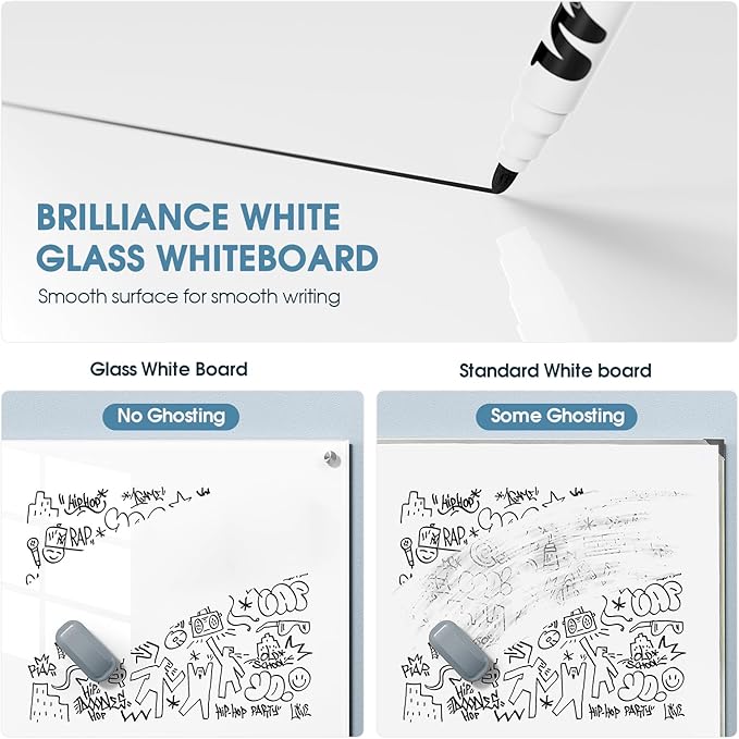 MaxGear Glass Whiteboard, Tempered Magnetic Dry Erase Board Ultra White - Image 7