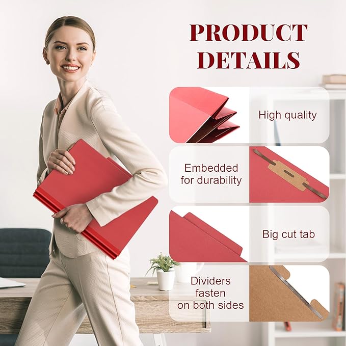Skyygemm 36 Pcs Classification Folders Letter Size, 1 Divider Pressboard File - Image 3