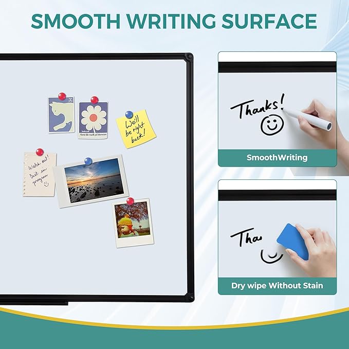 Magnetic Dry Erase Board, Wall-Mounted White Board - Image 2