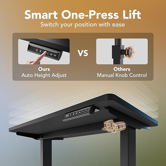HUANUO 63 x 28 inch Electric Standing Desk Adjustable Height, 4 Memory Height - Image 6