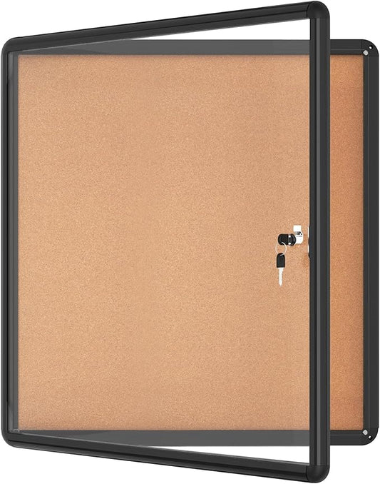 Mifuro 28"x26" Enclosed Bulletin Board, Lockable Weather-Resistant Aluminum by MifuroOfficeProduct