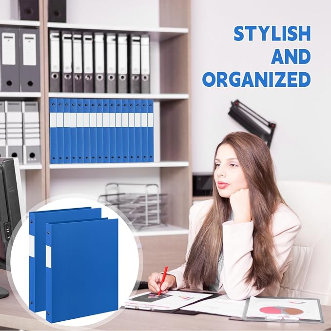 Henoyso 48 Pcs 3 Ring Binder 0.5 Inch Round Fits Letter Size 8.5'' x 11'' Paper - Image 7