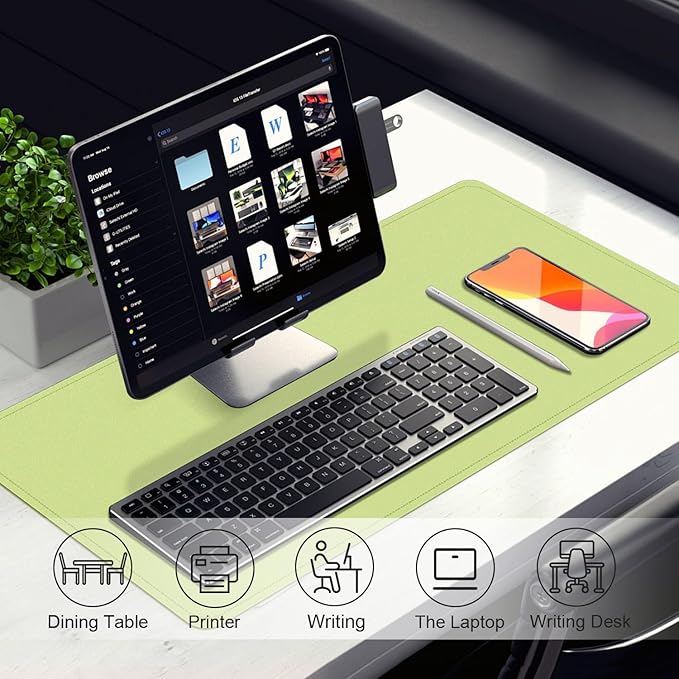 Leather & Suede Desk Pad Protector, Non-Slip Large Mouse Pad, Waterproof Desk - Image 5