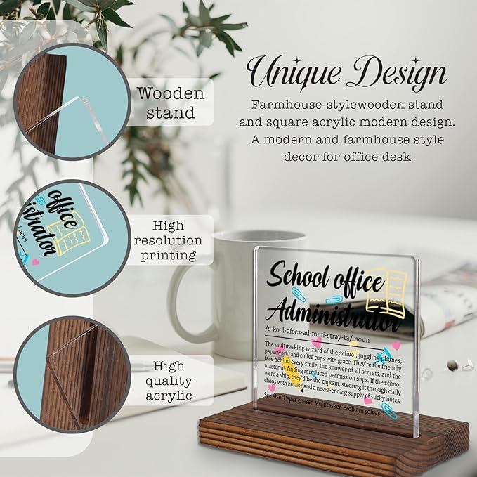 School Office Administrator Gift Sign, Appreciation Plaque - Image 3