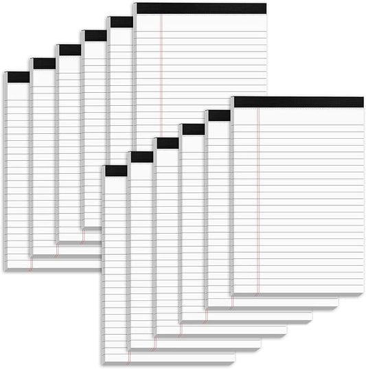 Nichela 5" x 8" Note Pads 12 Pack of Legal Pads 30 Sheets Notepad College Ruled by Nichela