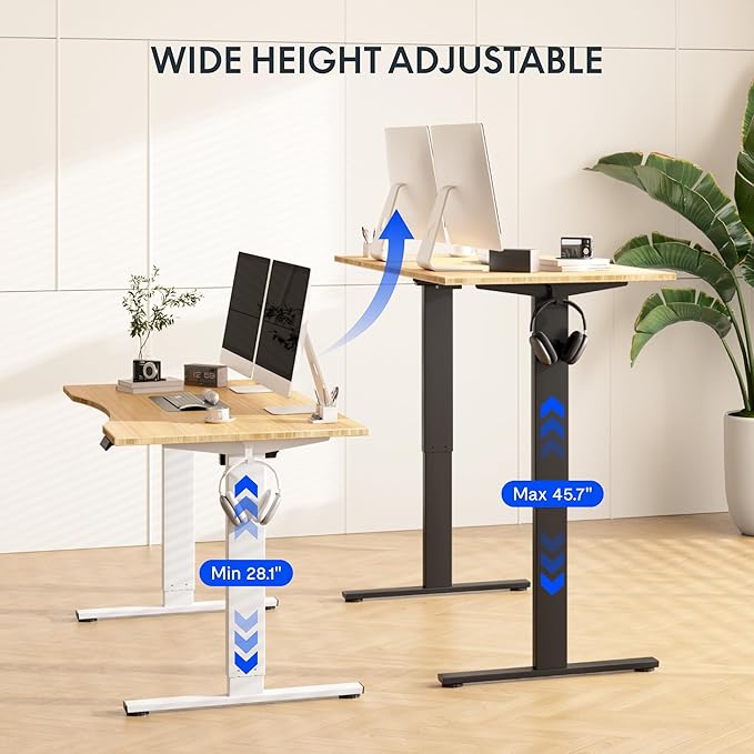 FLEXISPOT EN1 Bamboo Standing Desk, 55 x 28 Inches Whole-Piece Electric Height - Image 7