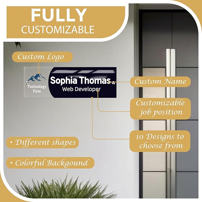 Personalized Office Wall Name Plate Sign Custom Door Name Plate Office Gifts - Image 3