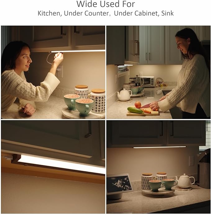 Leetdud LED Under Cabinet Lighting Hardwired or Plug in, 16 Inch 8W, Dimmable 5 - Image 5