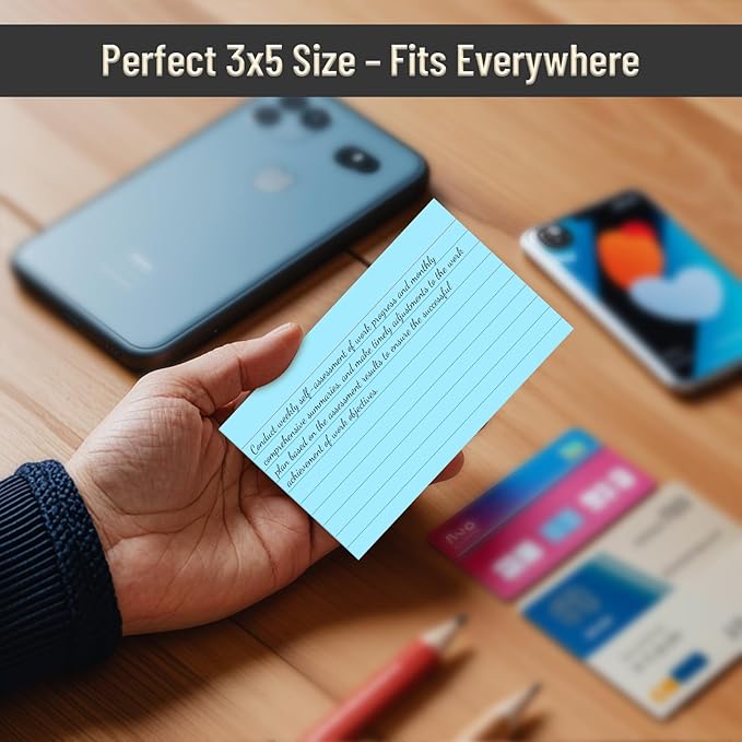 600 Count Colored Index Cards 3 x 5 Inch Ruled Index Cards, Flash Cards College - Image 4