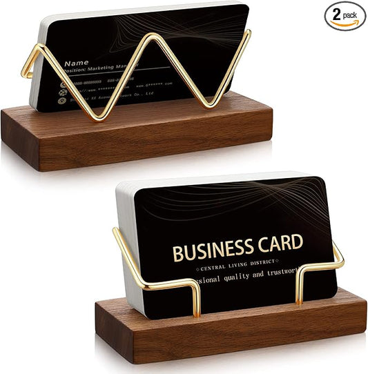 Amyhill 2 Pieces Wood Business Card Holder by Amyhill