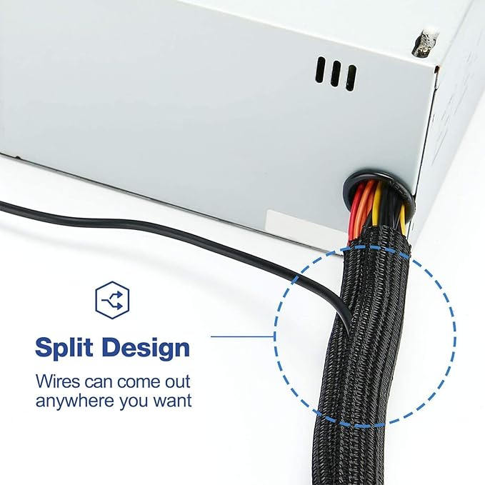 QCSIW 3/4" x50ft Braided Cable Sleeve – Pet-Proof Split Wire Loom Tubing - Image 6