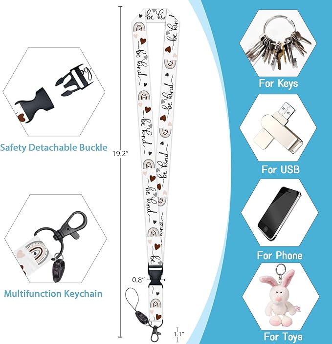 Grey Rainbow Badge Holder Retractable Lanyard, Lanyards - Image 5