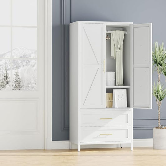 SUPEER Metal Wardrobe Cabinet by SUPEER