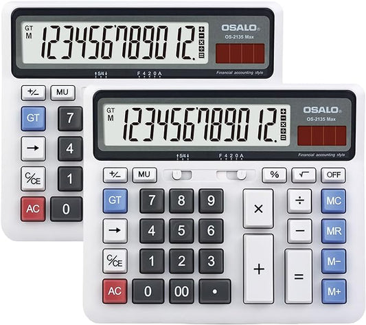 Desktop Calculator, Extra Large LCD Display Computer Button 12 Digits by Pendancy
