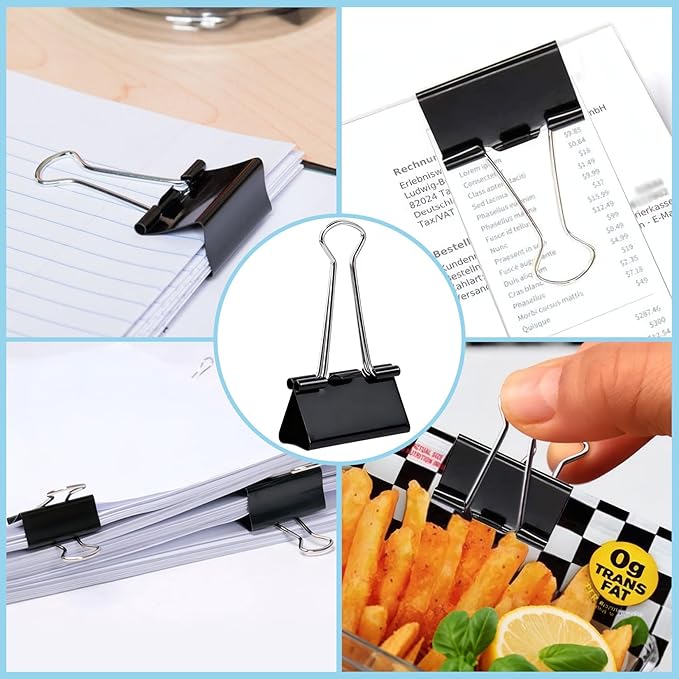 60 PCS Large Binder Clips – 2Inch 51mm Big Black Metal Paper Clamps, Extra - Image 7