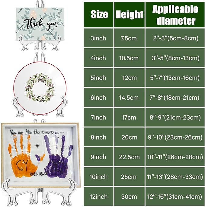 LonlyEagle 4 Pack 12 Inch Clear Plastic Easels or Stand/Plate Holders to - Image 2