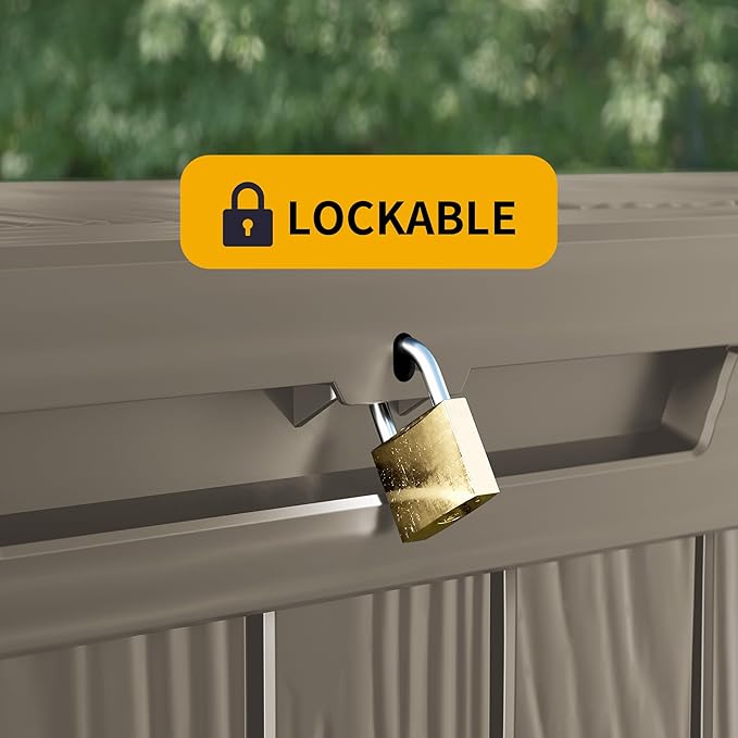 Decksplore 270 Gallon Outdoor Storage Box Waterproof Lockable Resin Deck Box - Image 5