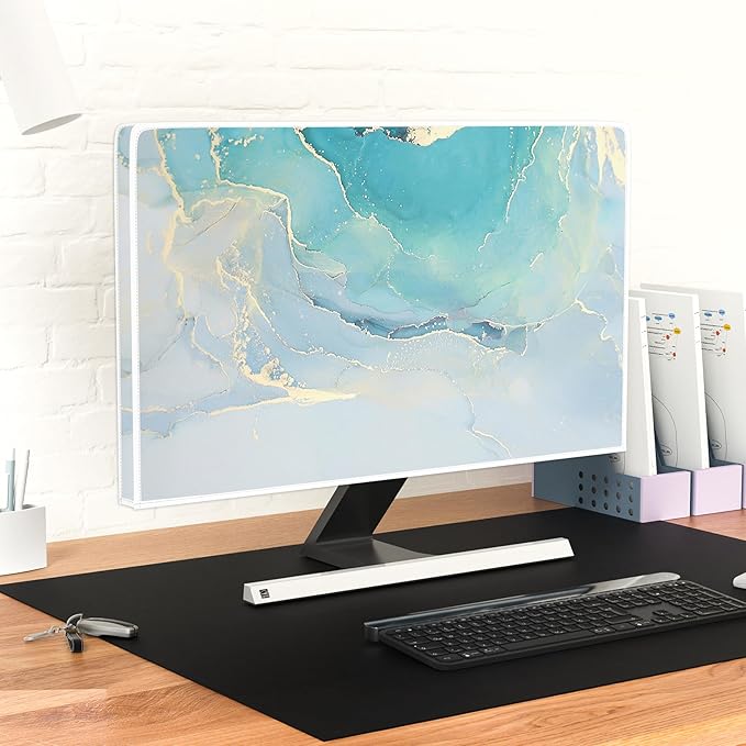 Baocicco Blue Green Marble TV Display Screen Cover 75 Inch Creative Anti-Static - Image 6