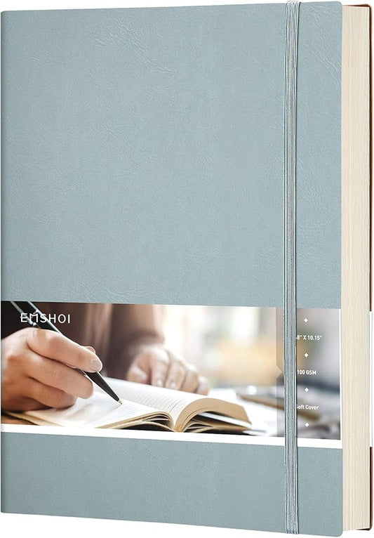EMSHOI Dotted Journal Bullet Notebook, B5 Large Softcover Leather Journal by EMSHOI