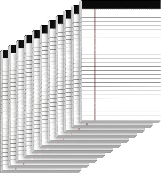 10 Pack of Legal Pad Writing Pads 5" x 8" Notepad 80gsm Recycled Paper Small by Nichela