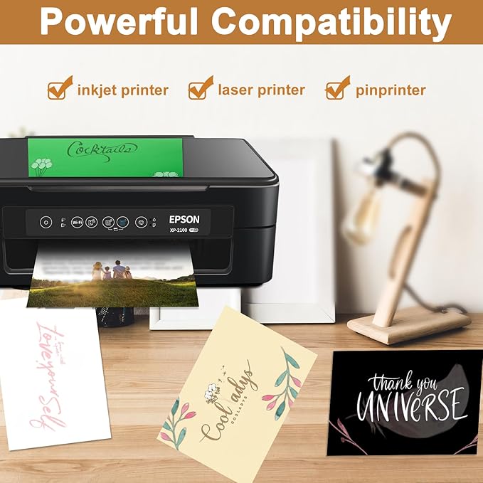 Silunkia 120 Sheets Black Cardstock 8.5 x 11 Printer Paper, 250gsm/92lb - Image 5