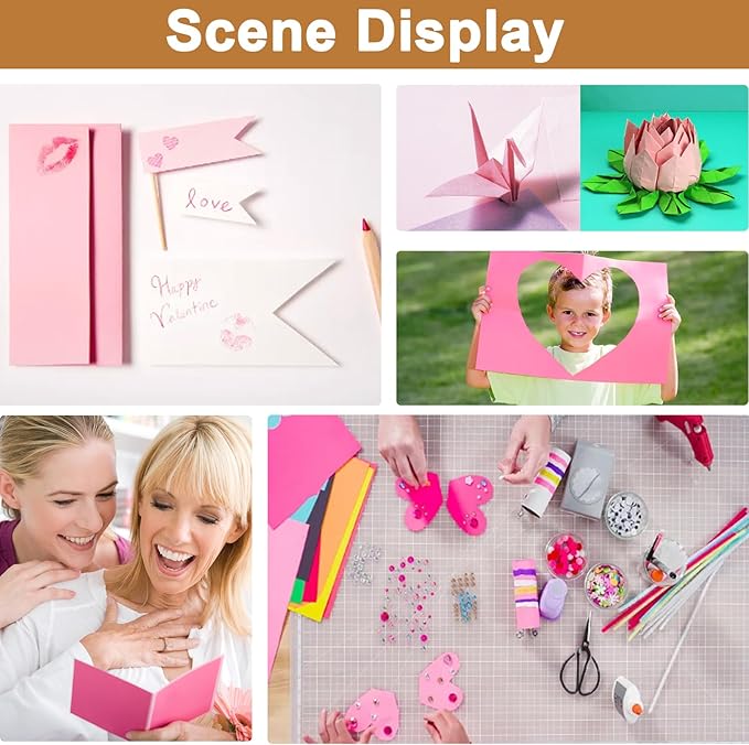 Silunkia 120 Sheets Candy Pink Shimmer Cardstock 8.5 x 11 Metallic Paper - Image 7