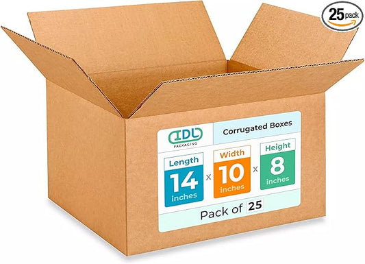 Medium Moving & Shipping Boxes 14"L x 10"W x 8"H by IDLPackaging