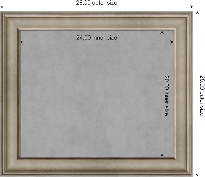Amanti Art Silver Framed Magnetic Board 25x29 Medium Vision Board - Image 3