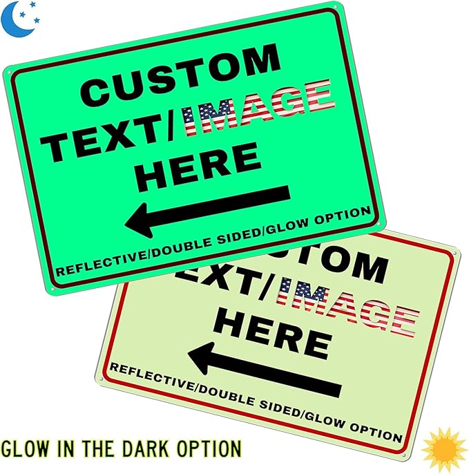 Custom Directional Arrow Sign Large, Glow in the Dark/Reflective Option - Image 4