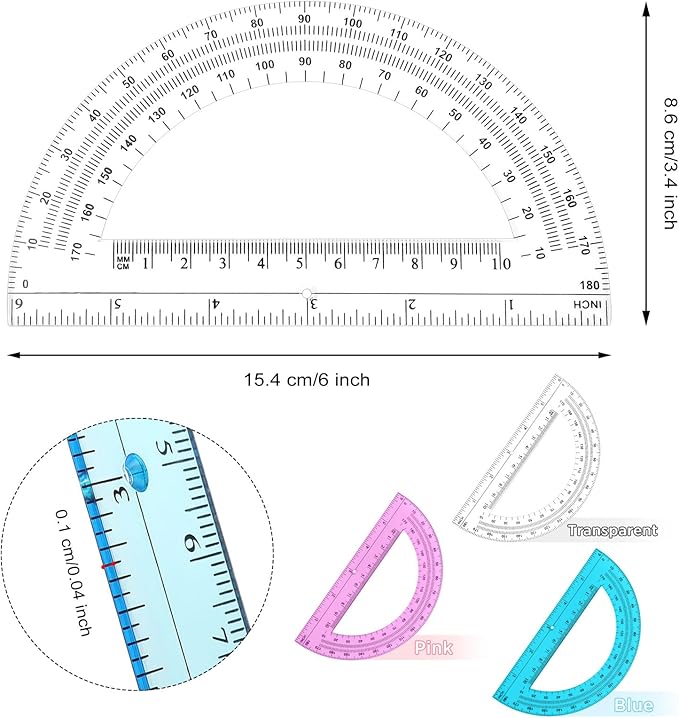 Zonon 36 Pack 6 Inch Plastic Protractor Christian Charity Donation 180 Degrees - Image 3