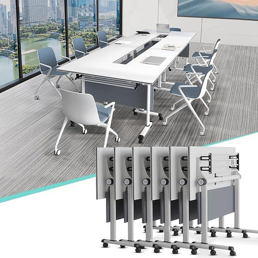 JEHUJD Conference Table, 55.1''Folding Conference Room Table by Unknown