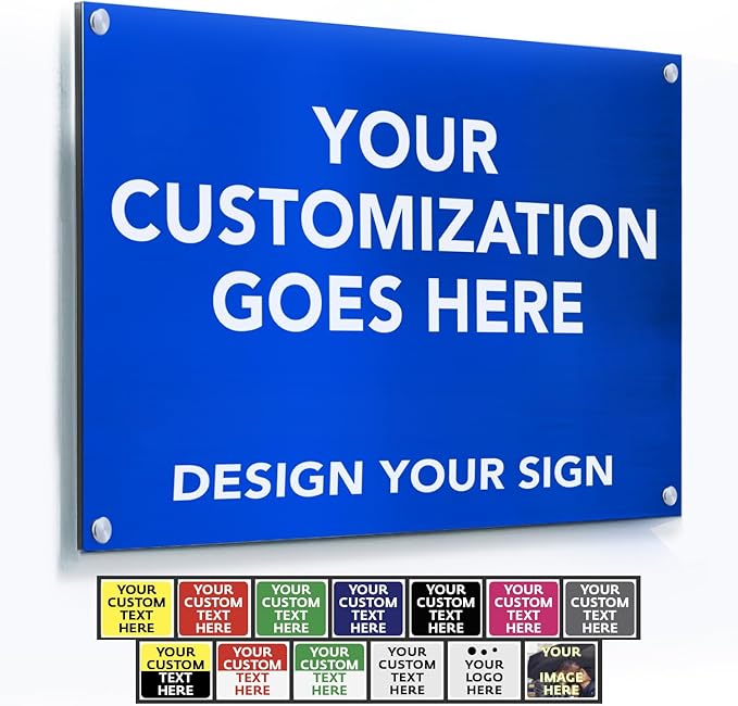 AmazonBasics Custom Outdoor Aluminum Business Signs, Personalized Waterproof by SpeedyOrders