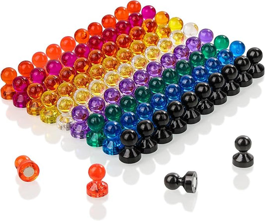 90 PCS Colorful Strong Magnetic Push Pin Magnets, 9 Assorted Color Magnetic by WenTao