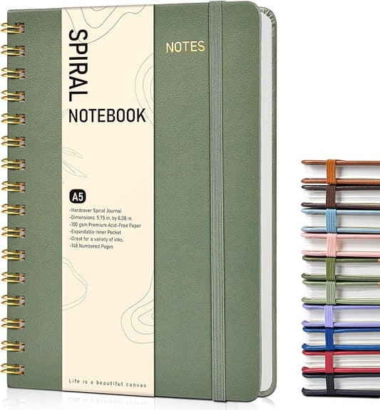 Dotted Spiral Journal Notebook, A5 Hardcover Spiral Journals by Unknown