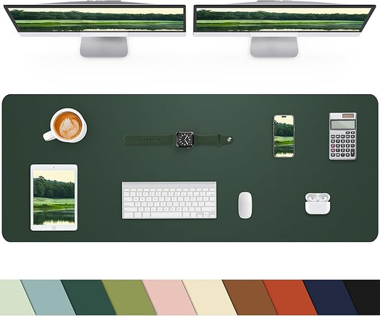 Leather Desk Pad Protector, Large Mat, Mouse Pad, Non-Slip PU Leather Blotter by cebowa