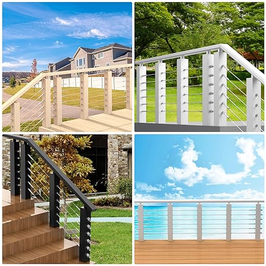 BLIKA 20 Pack 1/8" Invisible Cable Railing Kit and 20 Pack Cable Railing - Image 7