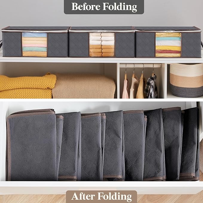 Lifewit 6 Pack Clothes Storage Bag, Foldable Storage Bin Closet Organizer - Image 5