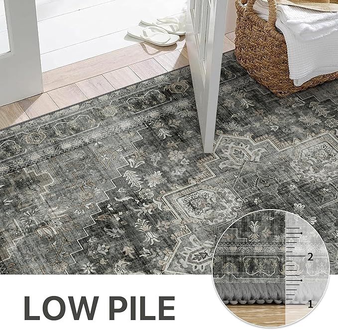GENIMO 2x4 Runner Rugs for Hallway, Machine Washable Non Slip Vintage Rugs - Image 5