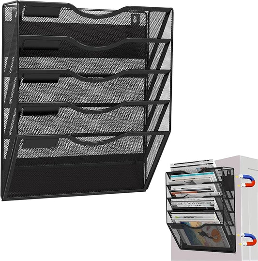 LQPAFZ 5-Tier Magnetic File Holder, No Drilling Installation File Cabinet by LQPAFZ