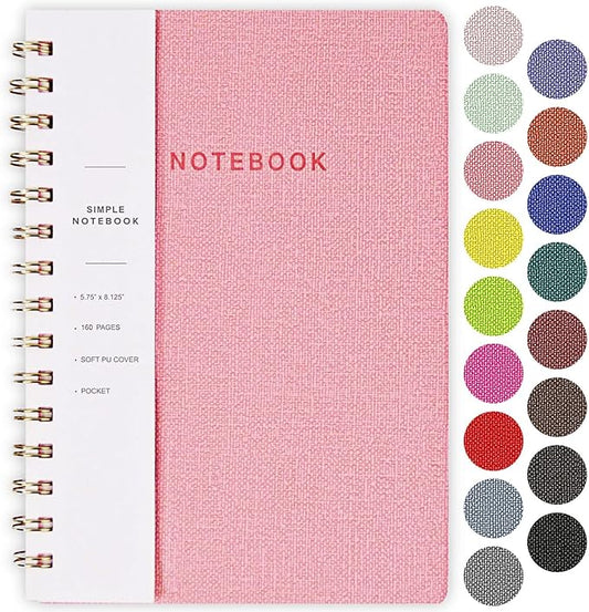Oneirom Spiral Notebook, PU Leather Cover Business Journal, Twin-Wire Binding by Oneirom