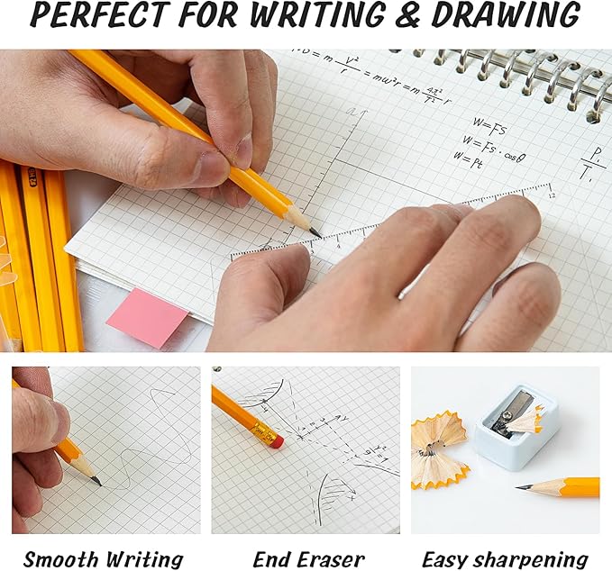 IKAYAS 200 Pack Yellow Sharpened Pencils - Image 3